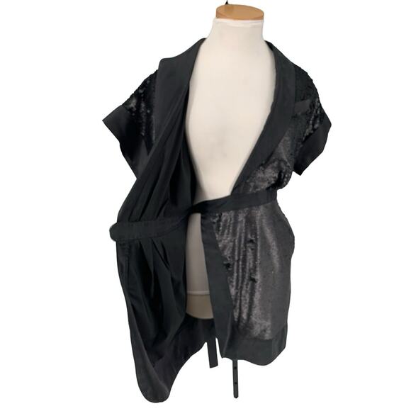 Banana Republic Matte Sequin Wrap Dress Silk Trim Size 2 - Picture 7 of 16